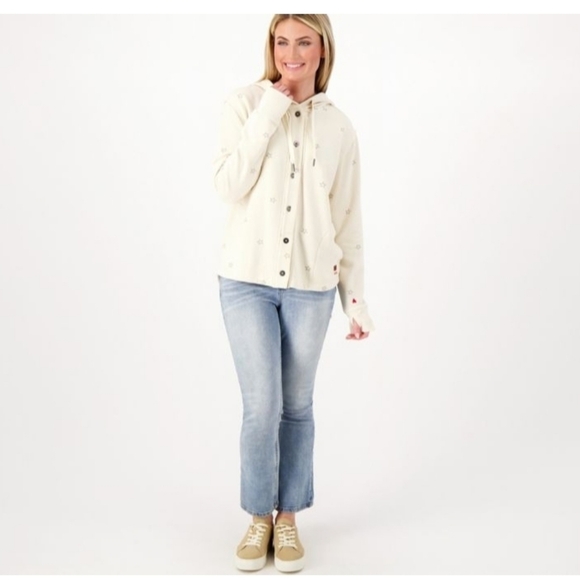 Peace Love World 'Love Unites Us' French Terry Star Jacket - Picture 8 of 11